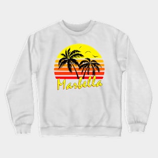 Marbella Spain Retro Sunset Crewneck Sweatshirt